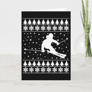 Christmas Skier T Shirt Xmas Gift For Skiing Lover Card