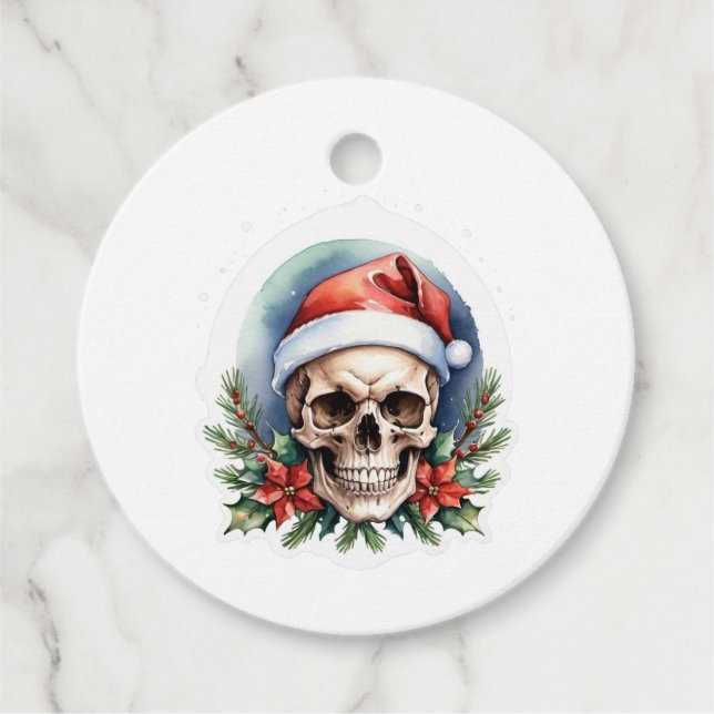 Christmas skull  favour tags (Front)