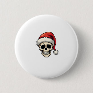 Christmas Skull Funny Santa XMES Men Women T-Shirt 6 Cm Round Badge