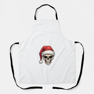 Christmas Skull Funny Santa XMES Men Women T-Shirt Apron