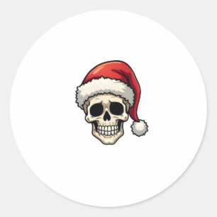 Christmas Skull Funny Santa XMES Men Women T-Shirt Classic Round Sticker