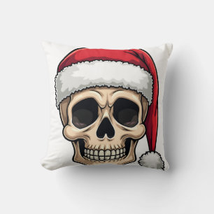 Christmas Skull Funny Santa XMES Men Women T-Shirt Cushion