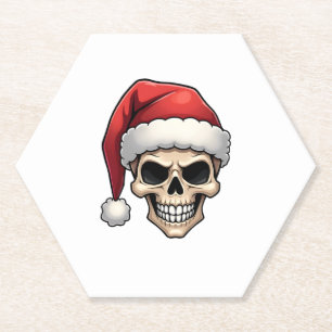 Christmas Skull Funny Santa XMES Men Women T-Shirt Paper Coaster
