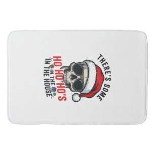 Christmas Skull Ho Ho Ho Humour Design Bath Mat