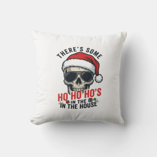 Christmas Skull Ho Ho Ho Humour Design Cushion
