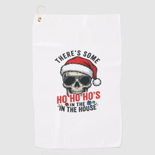 Christmas Skull Ho Ho Ho Humour Design Golf Towel