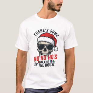 Christmas Skull Ho Ho Ho Humour Design T-Shirt