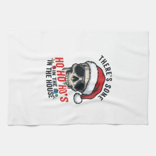 Christmas Skull Ho Ho Ho Humour Design Tea Towel