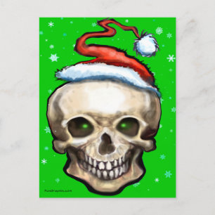 Christmas Skull Holiday Postcard