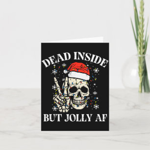Christmas Skull Peace Dead Inside But Jolly Xmas M Card