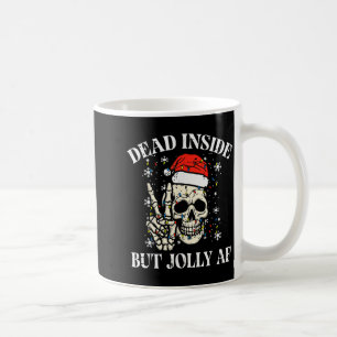 Christmas Skull Peace Dead Inside But Jolly Xmas M Coffee Mug