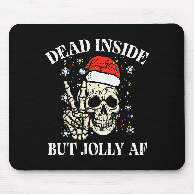 Christmas Skull Peace Dead Inside But Jolly Xmas M Mouse Mat (Front)