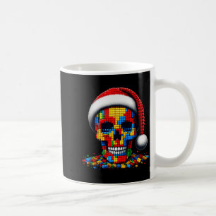 Christmas Skull Santa Hat Block Bricks Master Buil Coffee Mug