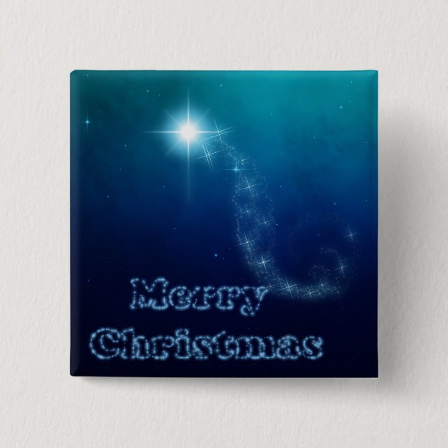 Christmas Sky Star of Bethlehem 15 Cm Square Badge (Front)