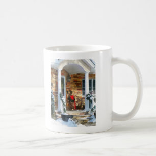 Christmas Sled on Porch Coffee Mug