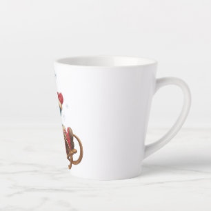Christmas Sled Ride with Adorable Winter Child Latte Mug