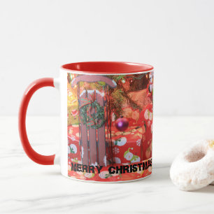Christmas Sled with wreath Mug