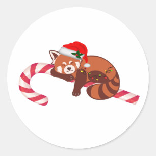 Christmas Sleeping Red Panda Sticker