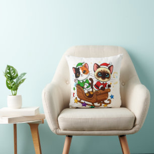 Christmas Sleigh Cats! Cushion