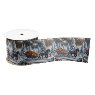 Christmas Sleigh Filled With Gifts Satin Ribbon