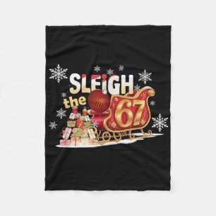 Christmas Sleigh Graphic Design Funny 67 Fleece Blanket