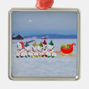 Christmas Sleigh Metal Tree Decoration