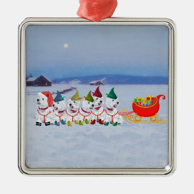 Christmas Sleigh Metal Tree Decoration (Front)