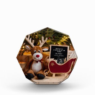 Christmas Sleigh Pregnancy Announcement Photo Block