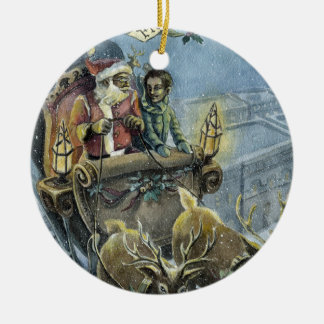 Christmas Sleigh Ride 1 Ceramic Tree Decoration