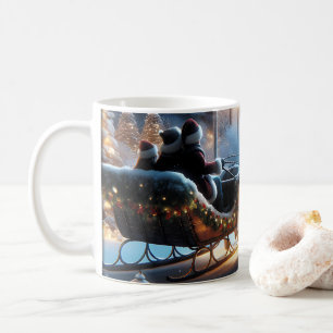 Christmas Sleigh Ride On a Snowy Night Coffee Mug