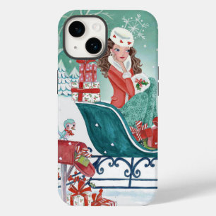 Christmas Sleigh Shopping Girl Iphone 6 plus case