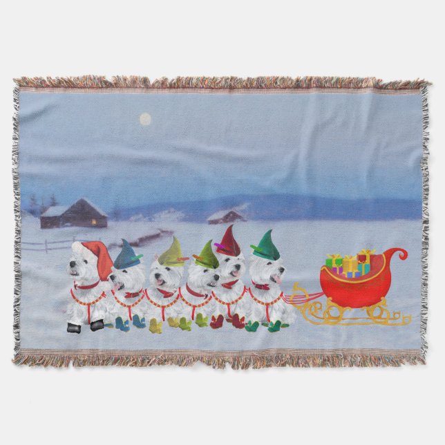 Christmas Sleigh Throw Blanket (Front)