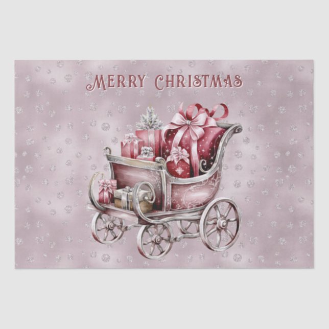Christmas Sleigh With Gifts Holiday Tissue Paper (Front)