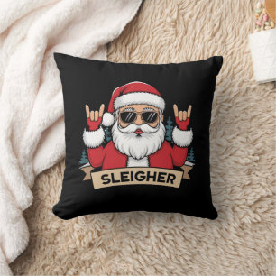 Christmas Sleigher Santa Rock Xmas Rocker Cushion