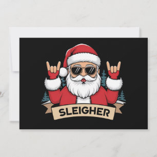 Christmas Sleigher Santa Rock Xmas Rocker  Holiday Card