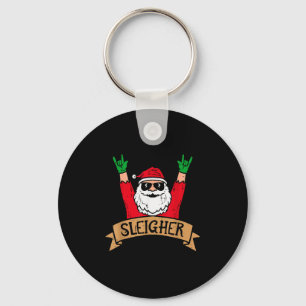 Christmas Sleigher Santa Rock Xmas Rocker Men Wome Key Ring