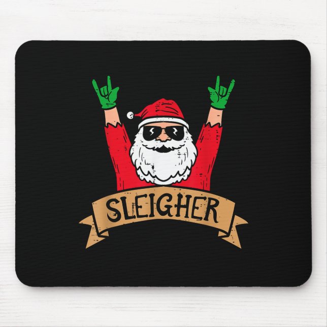 Christmas Sleigher Santa Rock Xmas Rocker Men Wome Mouse Mat (Front)
