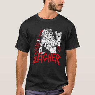 Christmas Sleigher Santa Rock Xmas Rocker Men Wome T-Shirt