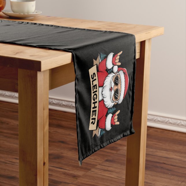 Christmas Sleigher Santa Rock Xmas Rocker  Short Table Runner (In Situ)