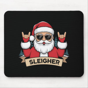 Christmas Sleigher Santa Rock Xmas Rocker T Shirt Mouse Mat