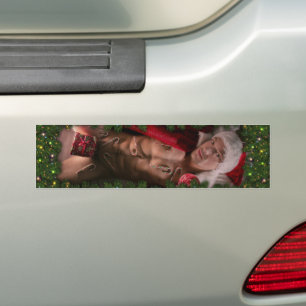 Christmas SlipperyJoe candy canes male chest Santa Bumper Sticker