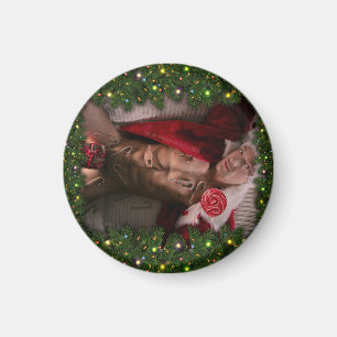 Christmas SlipperyJoe candy canes male chest Santa Magnet
