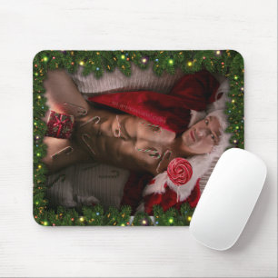 Christmas SlipperyJoe candy canes male chest Santa Mouse Mat