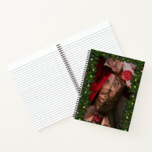 Christmas SlipperyJoe candy canes male chest Santa Notebook