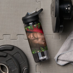 Christmas SlipperyJoe candy canes male chest Santa Water Bottle