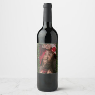 Christmas SlipperyJoe candy canes male chest Santa Wine Label