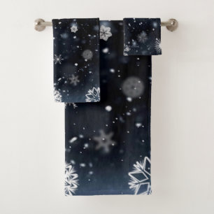 Christmas SlipperyJoe falling various shapes sizes Bath Towel Set