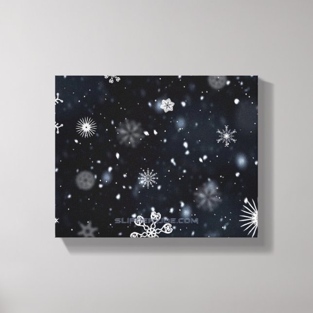 Christmas SlipperyJoe falling various shapes sizes Canvas Print (Front)