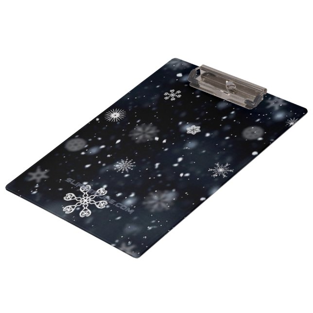 Christmas SlipperyJoe falling various shapes sizes Clipboard (Angled)
