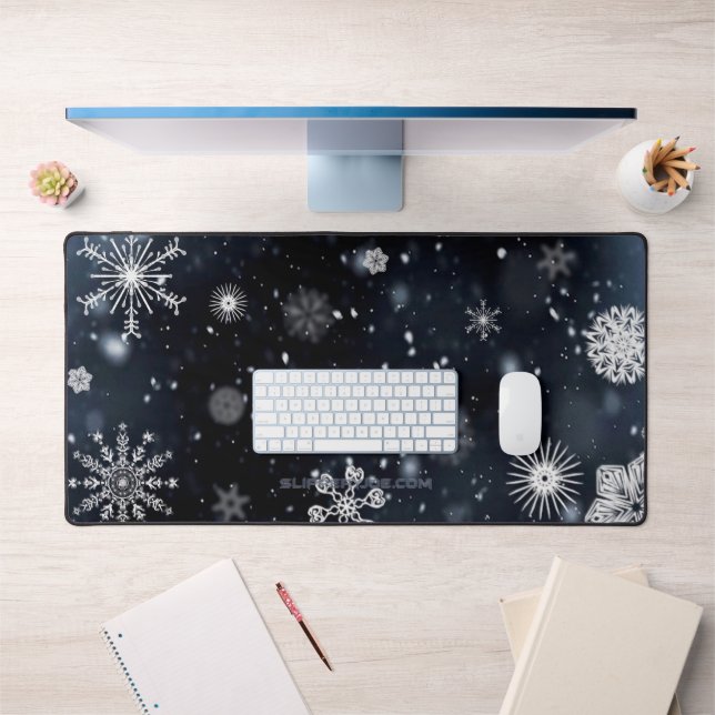 Christmas SlipperyJoe falling various shapes sizes Desk Mat (Office 1)